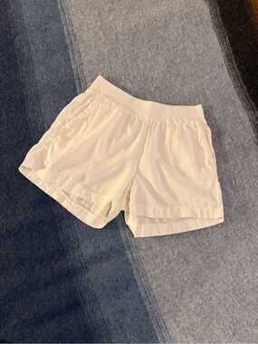 Faherty White Linen Tencel Blend Pull-On Shorts Elastic Waist Size M